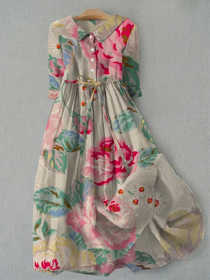 Livia - Elegant Floral Short-Sleeve Dress
