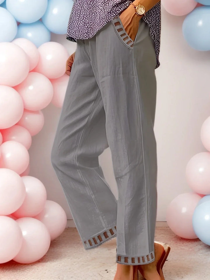 Tracey | Contrast Trim Cropped Pants