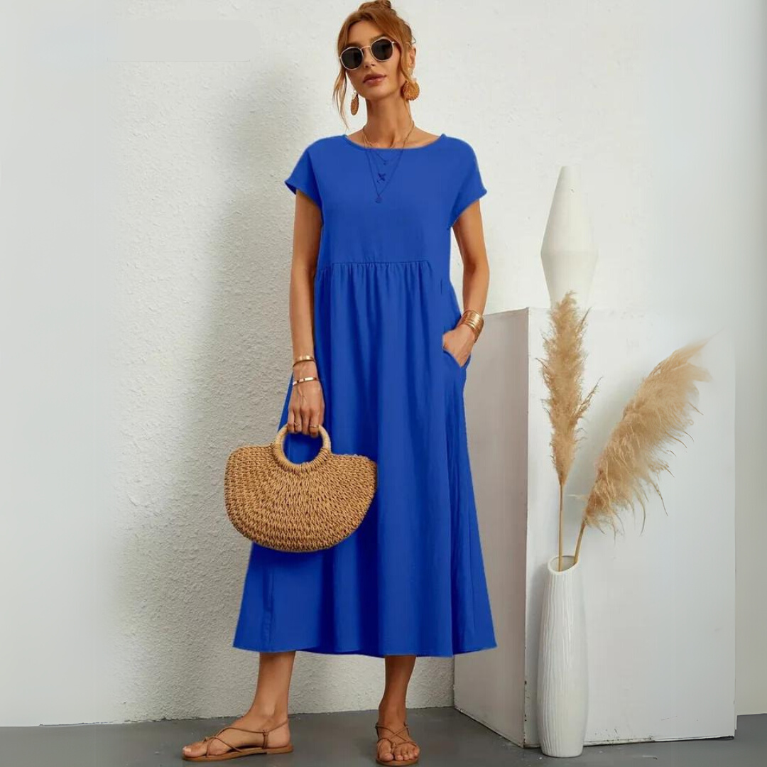 Isla | 100% Pure Cotton Casual Midi Dress