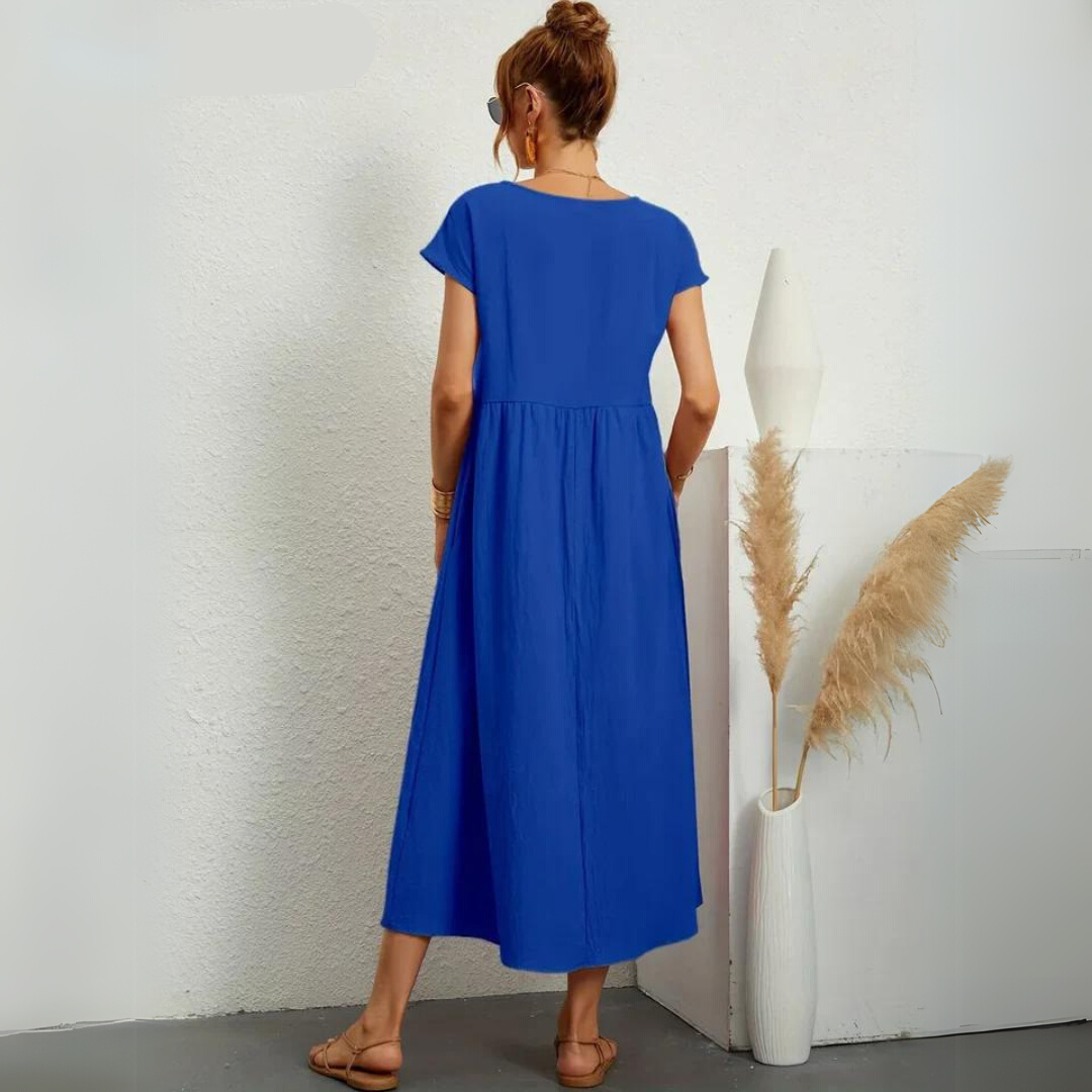 Isla | 100% Pure Cotton Casual Midi Dress