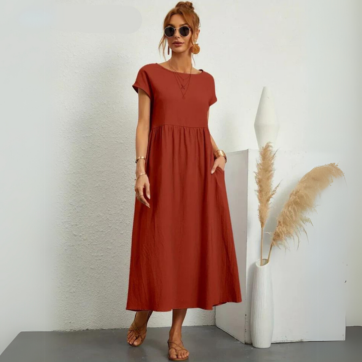 Isla | 100% Pure Cotton Casual Midi Dress