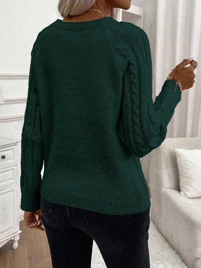 Clara | Ladies’ Button-Detail Cable Knit Jumper