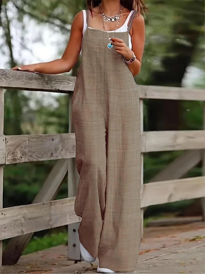 Annia | Casual Wide Leg Overalls With Pockets