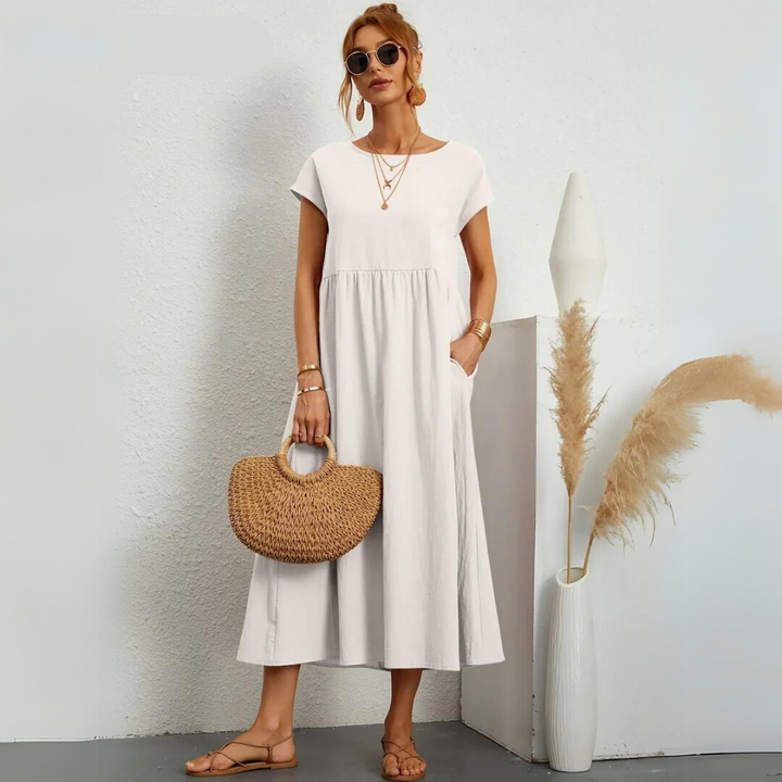 Isla | 100% Pure Cotton Casual Midi Dress