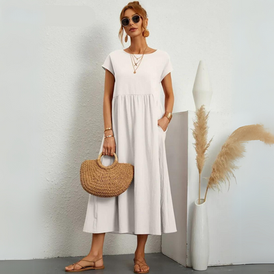 Isla | 100% Pure Cotton Casual Midi Dress