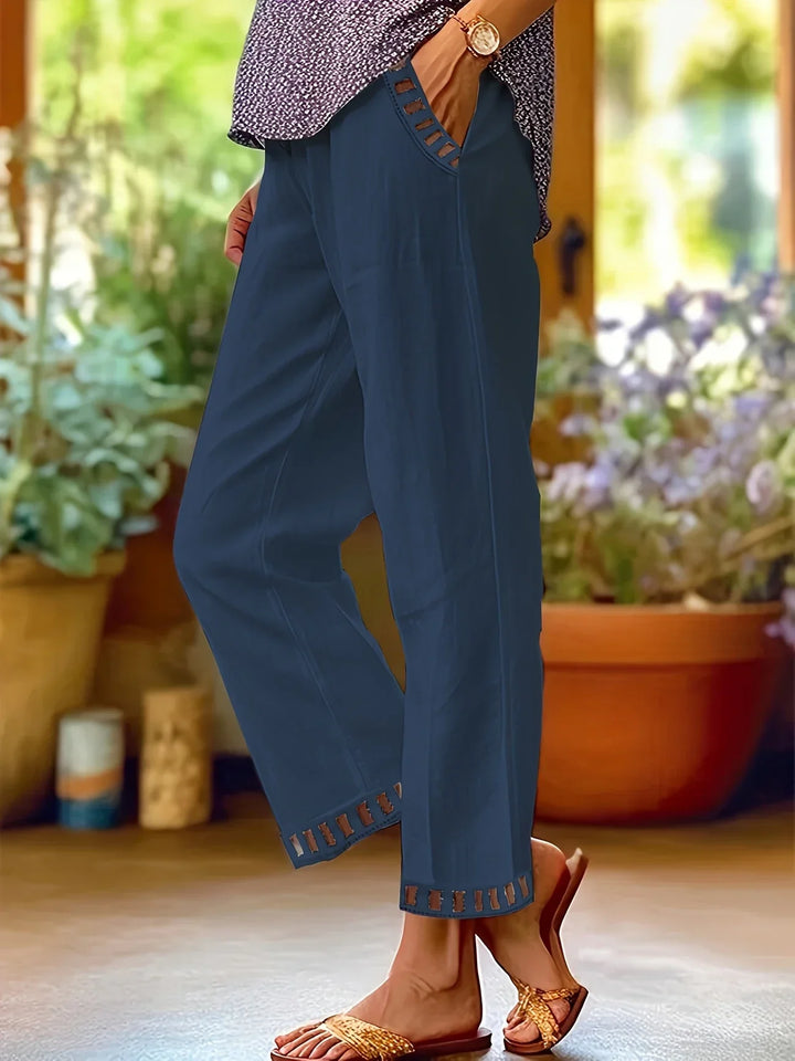 Tracey | Contrast Trim Cropped Pants