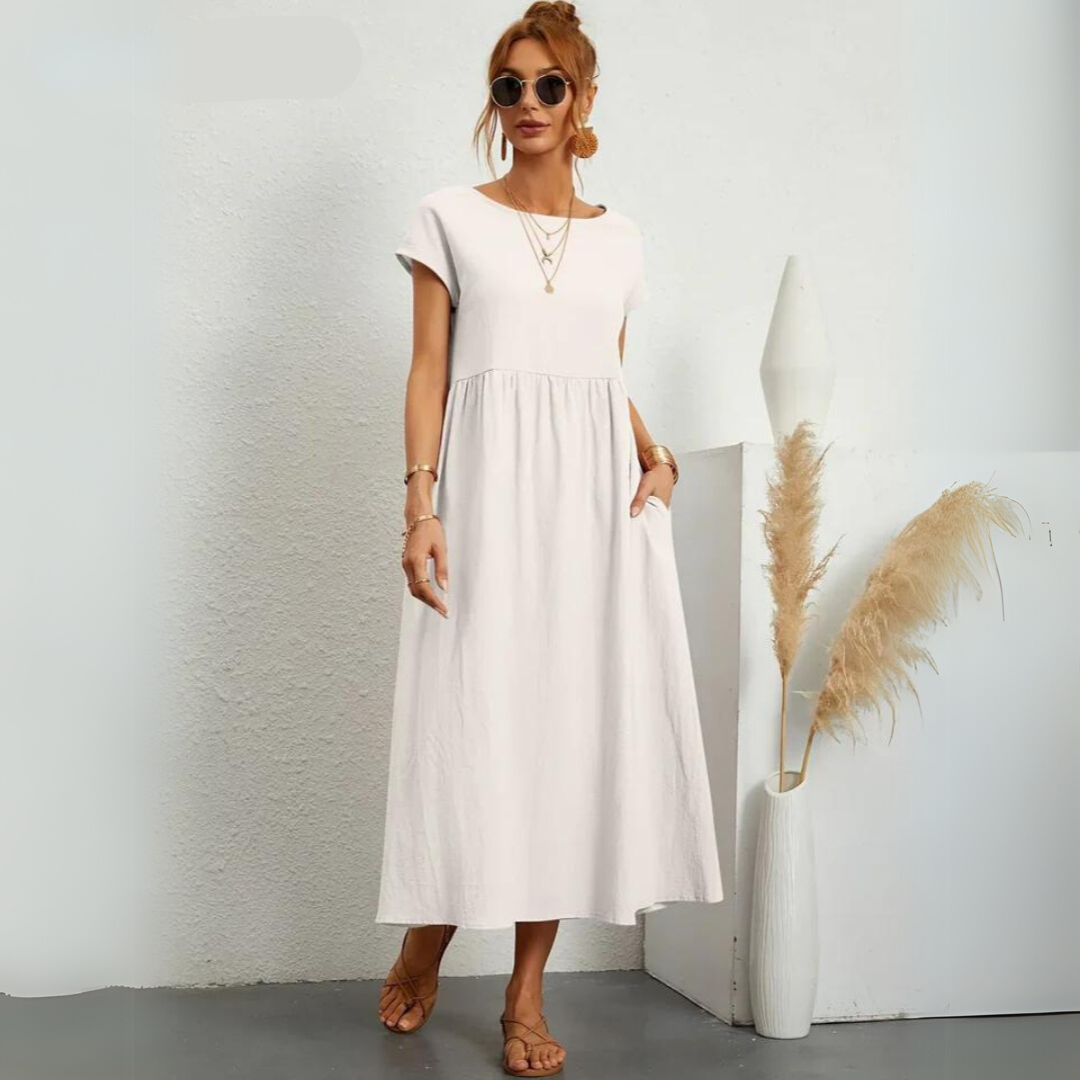 Isla | 100% Pure Cotton Casual Midi Dress