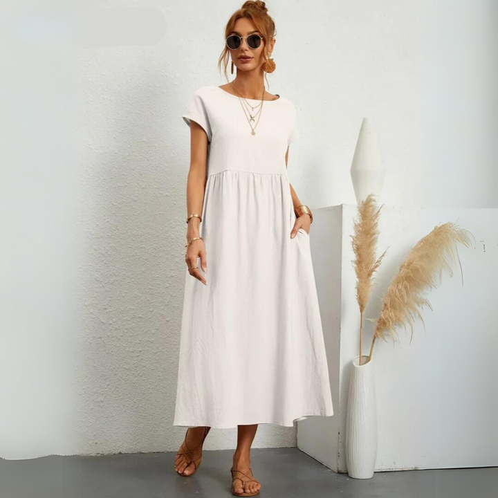 Isla | 100% Pure Cotton Casual Midi Dress