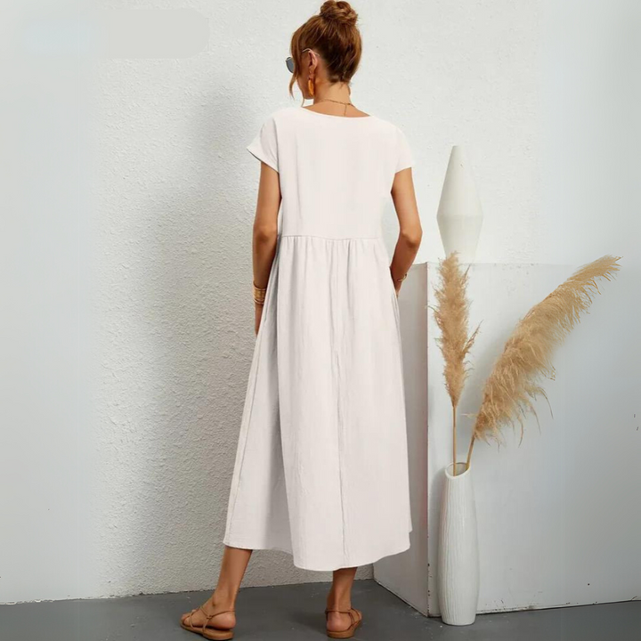Isla | 100% Pure Cotton Casual Midi Dress