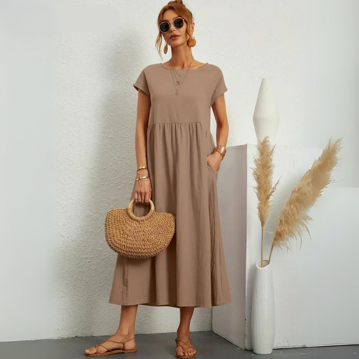 Isla | 100% Pure Cotton Casual Midi Dress