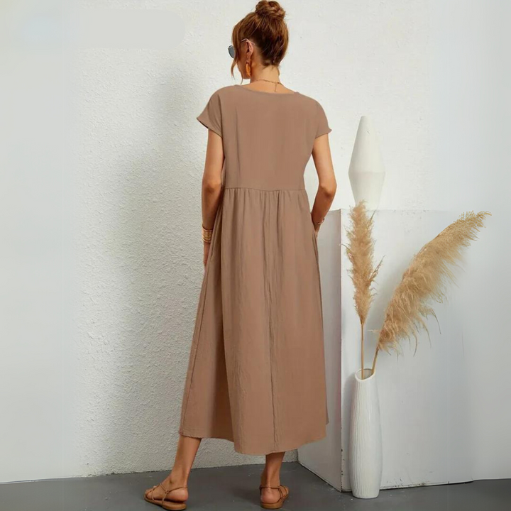 Isla | 100% Pure Cotton Casual Midi Dress