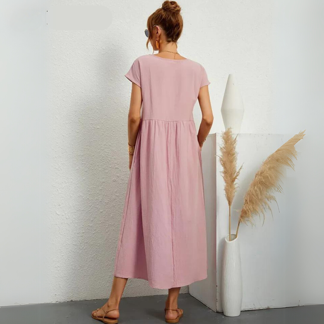 Isla | 100% Pure Cotton Casual Midi Dress