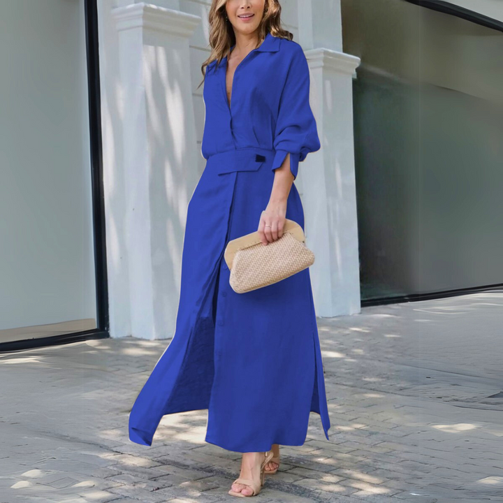 Jeanette™ | Elegant maxi-dress with V-neck