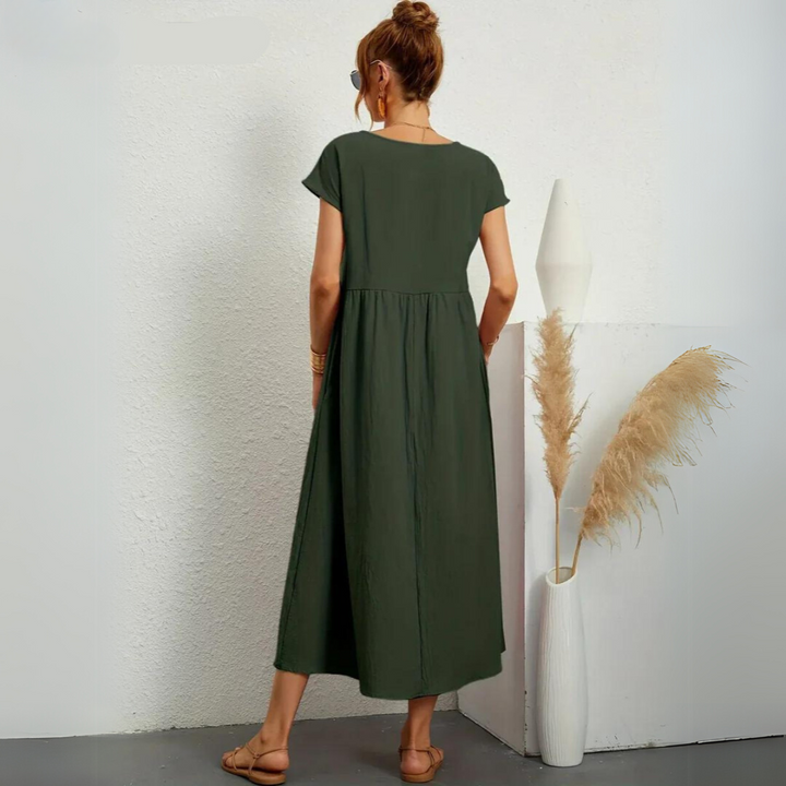 Isla | 100% Pure Cotton Casual Midi Dress