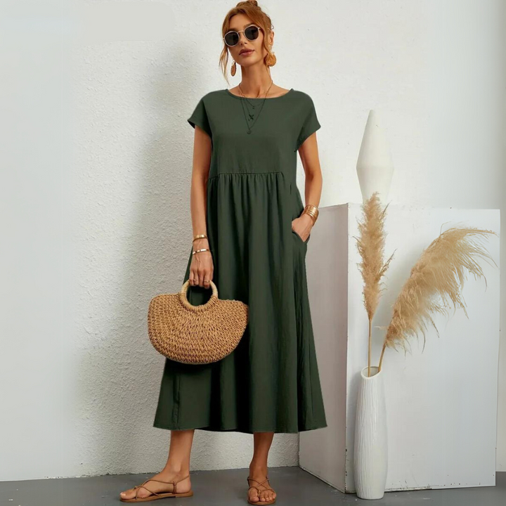 Isla | 100% Pure Cotton Casual Midi Dress
