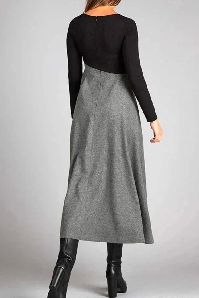 Olivia | Elegant Two-Tone Dress