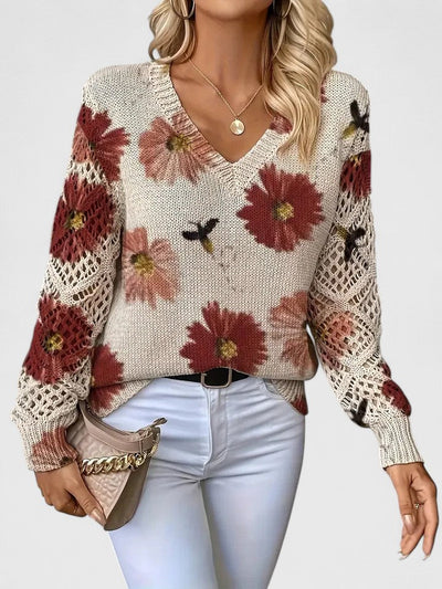 Aurelie | Elegant sweater with flower design