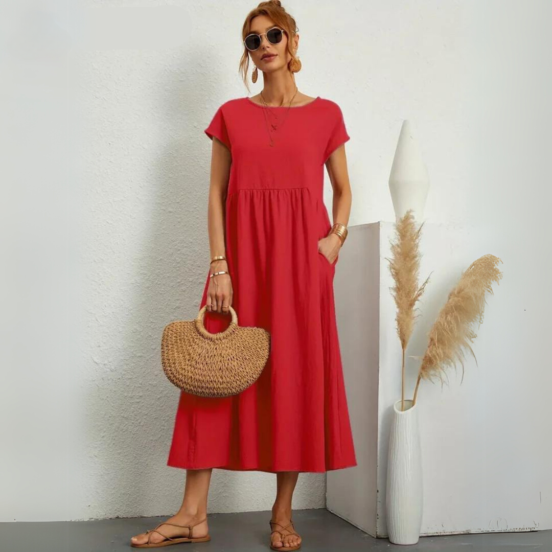 Isla | 100% Pure Cotton Casual Midi Dress