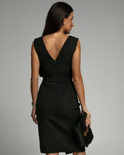 FRESIA | Fitted Dress With V-Neck And Slit