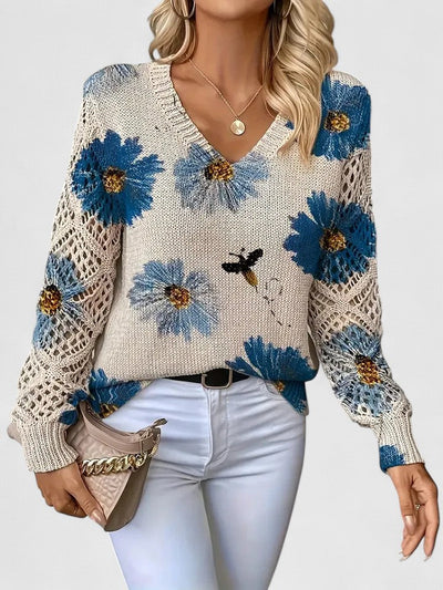 Aurelie | Elegant sweater with flower design