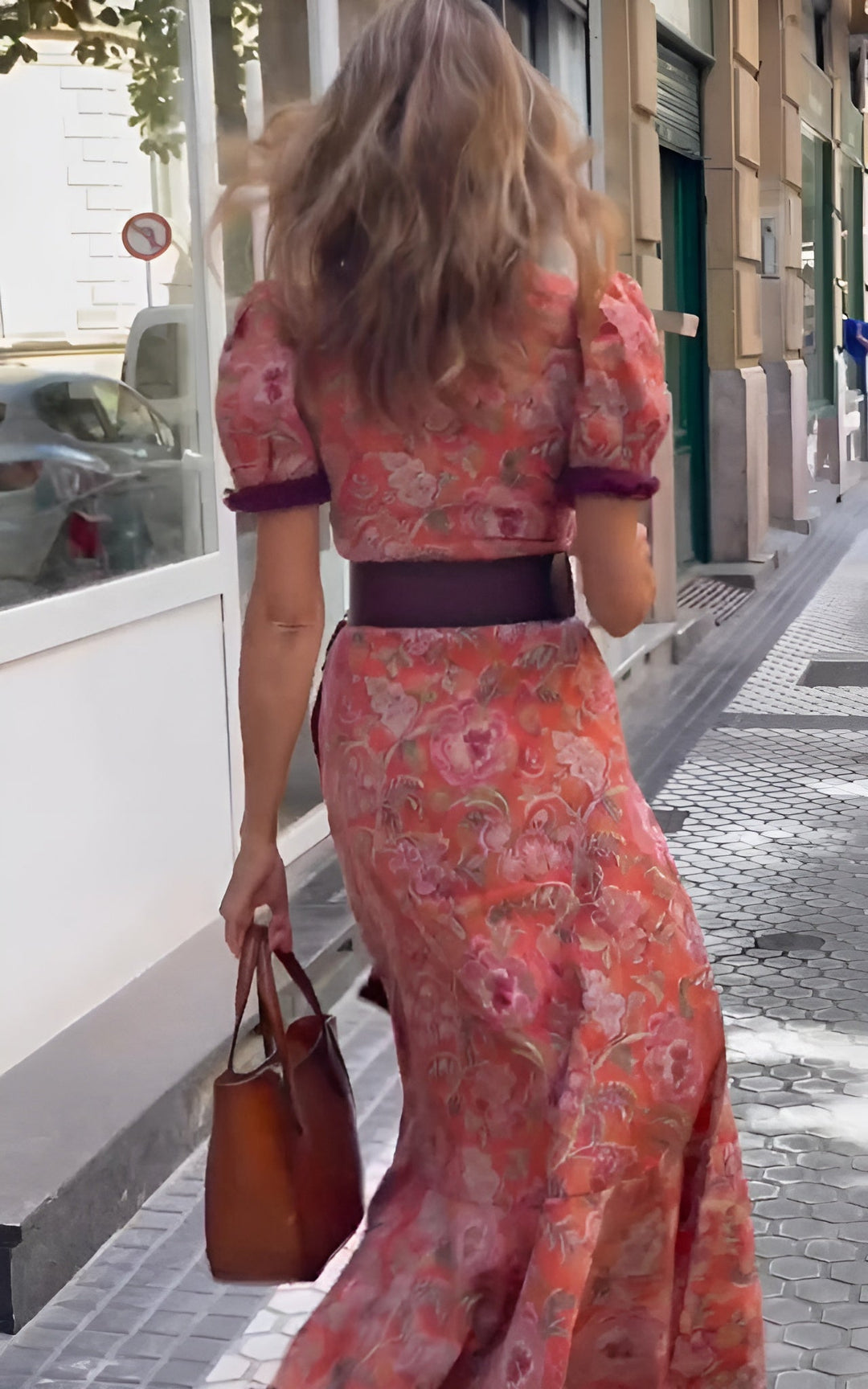 Grace | Elegant Pink Maxi Dress with Short Sleeves
