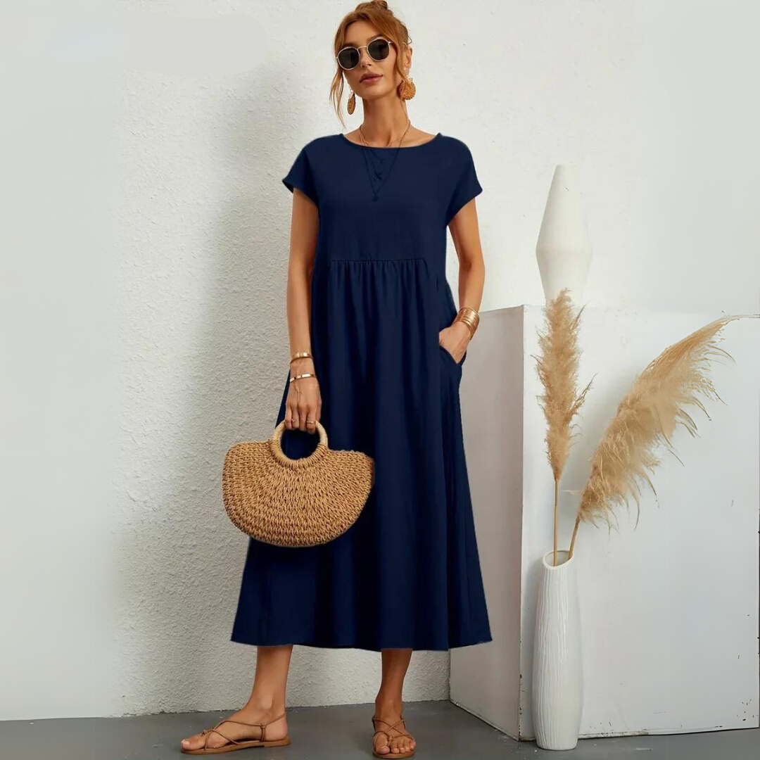 Isla | 100% Pure Cotton Casual Midi Dress