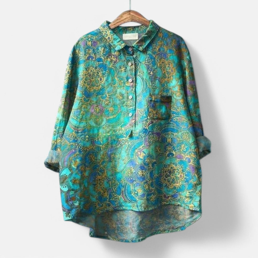 Kiara™ | Stylish Loose-Fit Floral Blouse