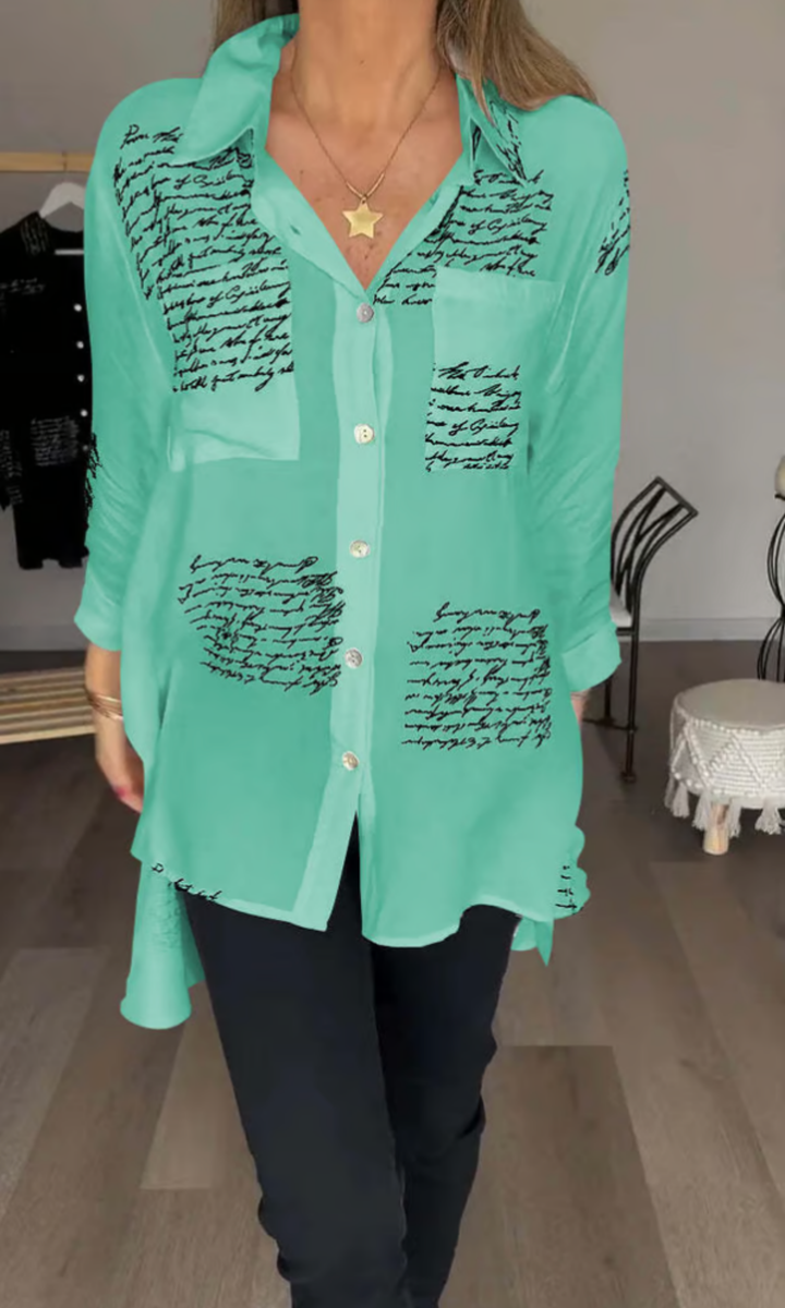 The Maika | Letter Print Lapal Shirt