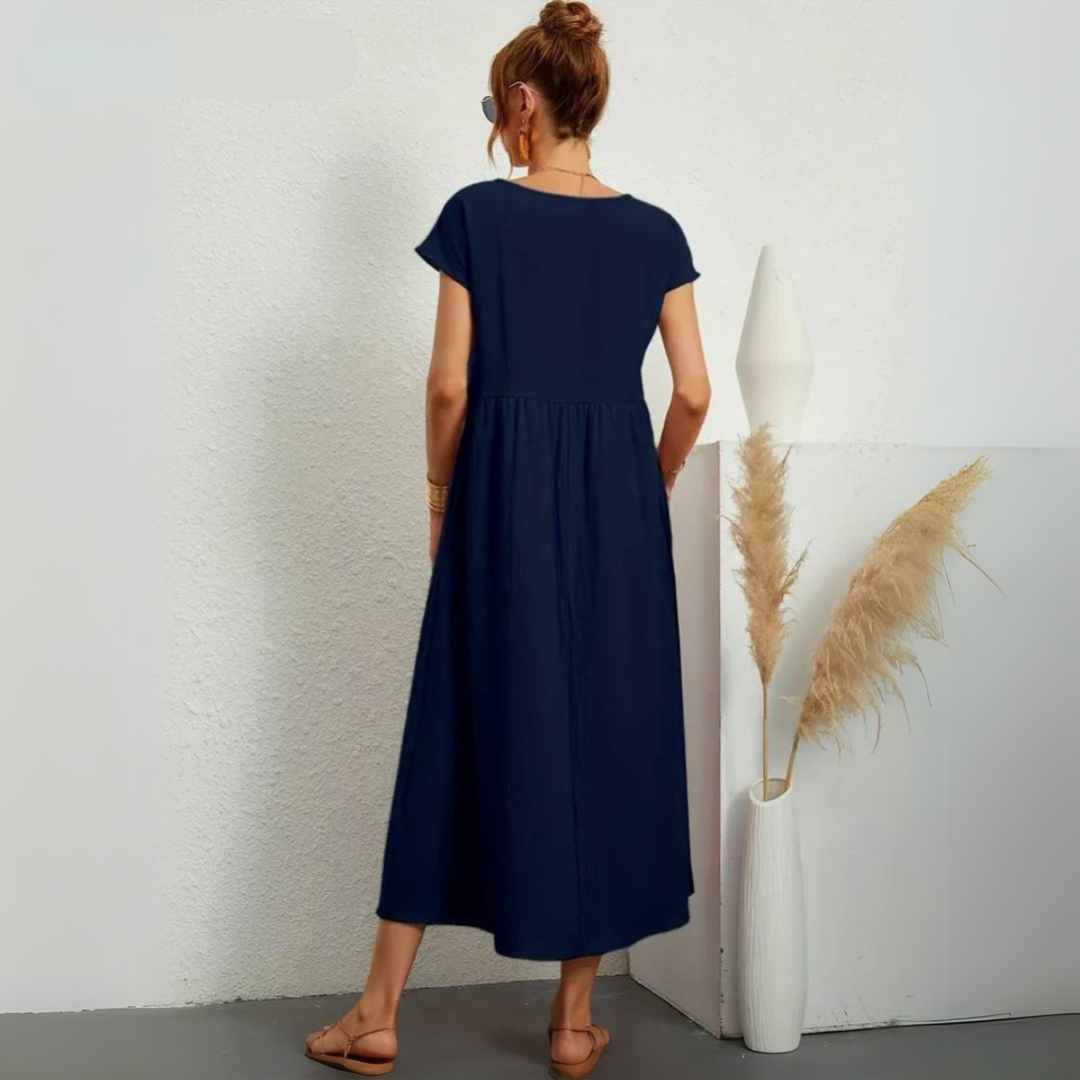 Isla | 100% Pure Cotton Casual Midi Dress