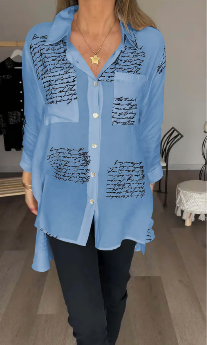 The Maika | Letter Print Lapal Shirt