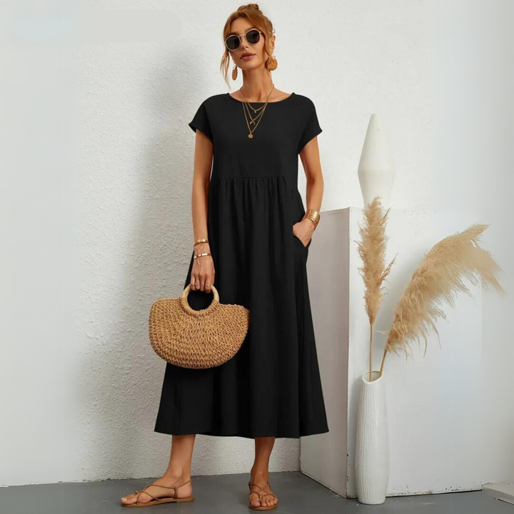 Isla | 100% Pure Cotton Casual Midi Dress