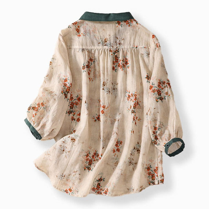 Liora | Floral Linen Blouse