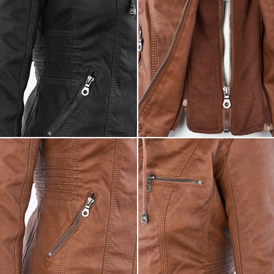 Bellini | Trendy leather jacket with hood