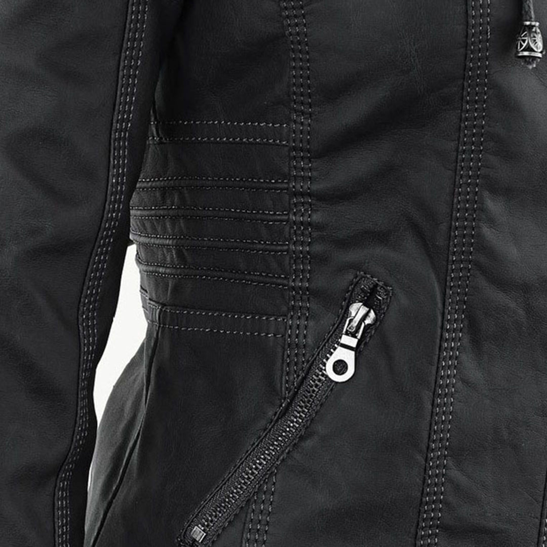 Bellini | Trendy leather jacket with hood
