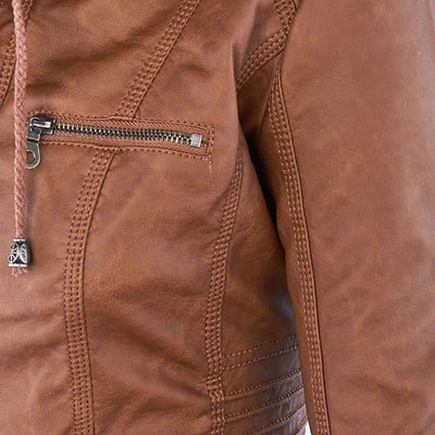 Bellini | Trendy leather jacket with hood