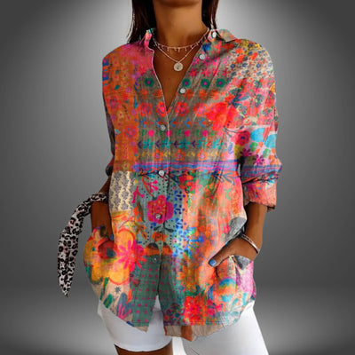 Gwen - Elegant Floral Print Blouse