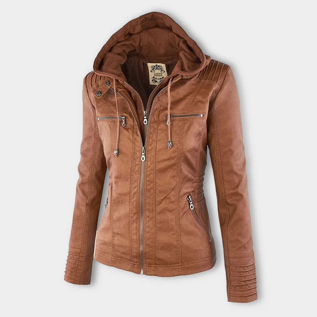Bellini | Trendy leather jacket with hood