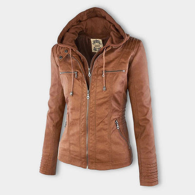 Bellini | Trendy leather jacket with hood