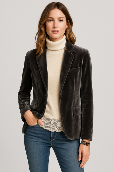 Sioba | Velvet Slim-Fit Blazer
