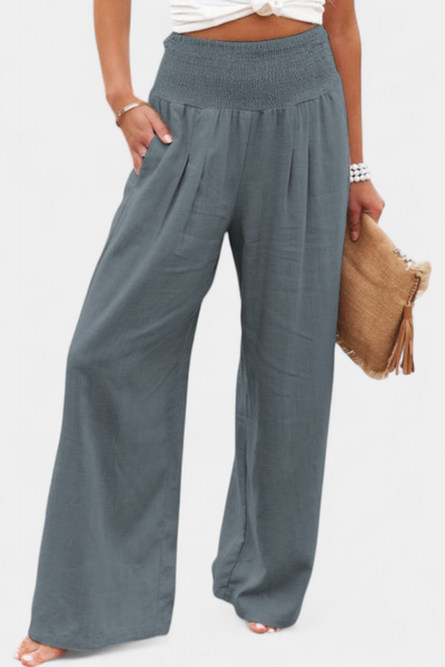 Alexia | Cotton and Linen Pants with Flowing Cut