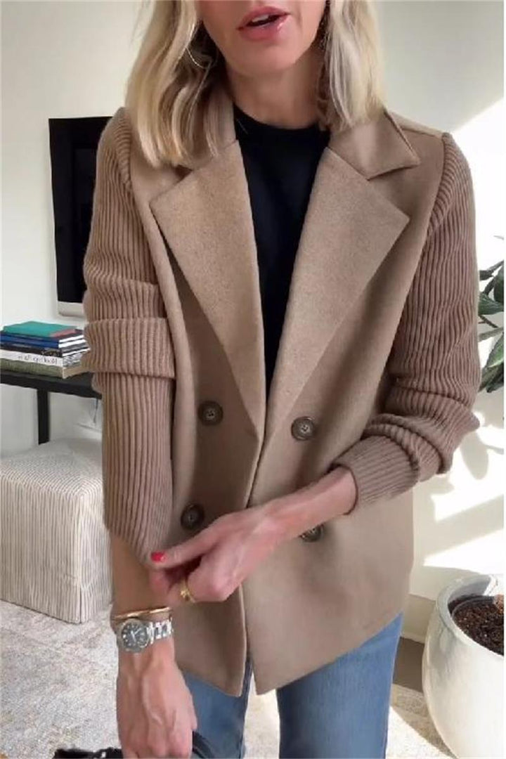 HARPER – Patchwork Sleeve Casual Coat