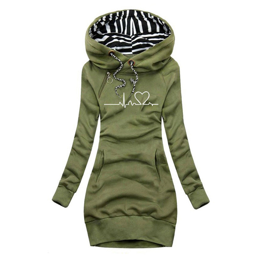 CECILE | Dress Sweater With Heartbeat Print