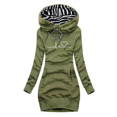 CECILE | Dress Sweater With Heartbeat Print