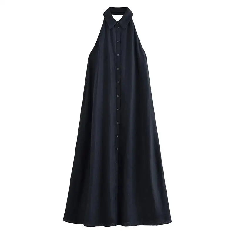 Macy | Halter Neck Vacation Maxi Dress — Effortless Street Chic