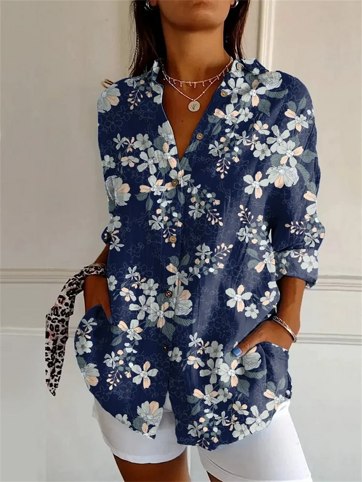 Gwen - Elegant Floral Print Blouse