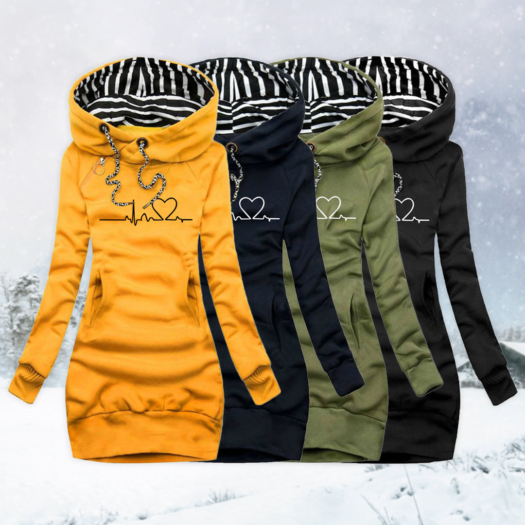CECILE | Dress Sweater With Heartbeat Print