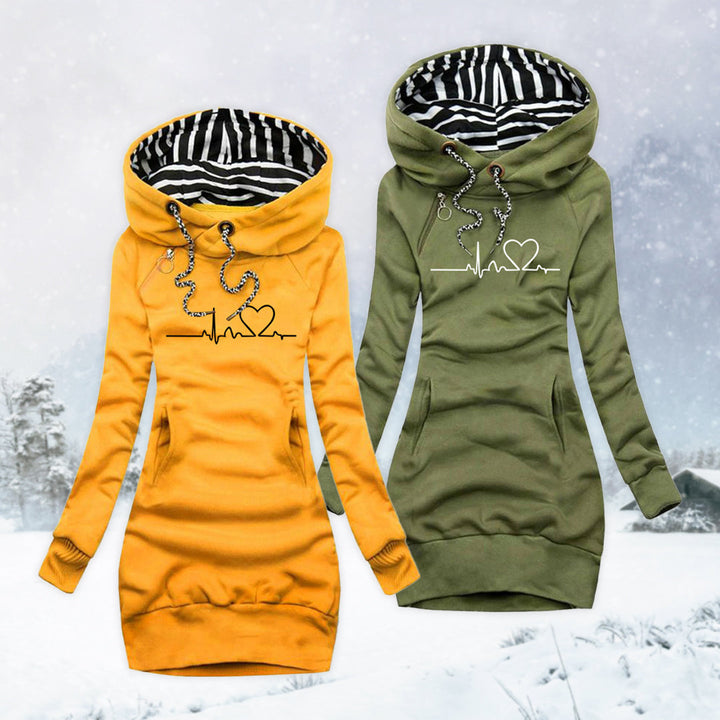 CECILE | Dress Sweater With Heartbeat Print