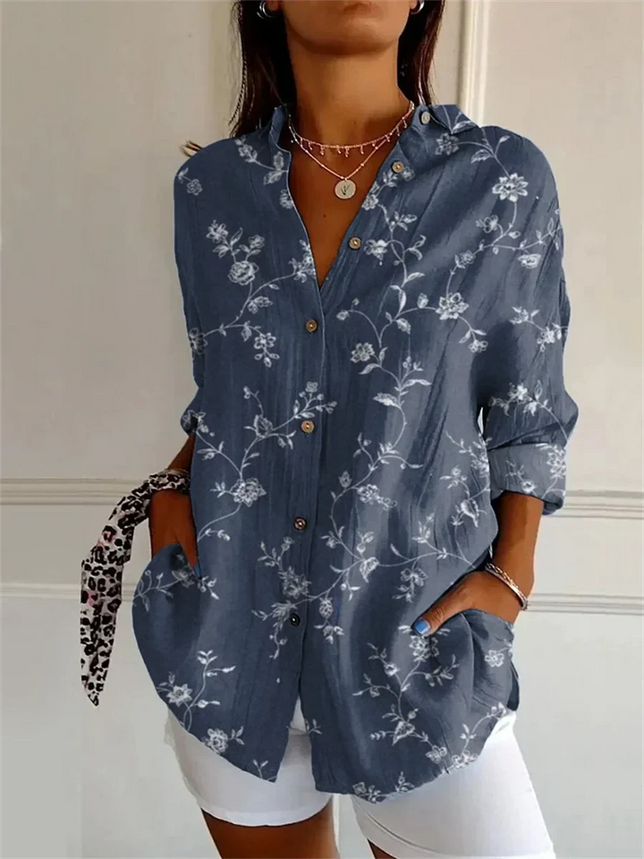 Gwen - Elegant Floral Print Blouse