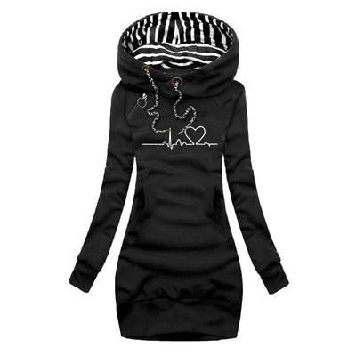 CECILE | Dress Sweater With Heartbeat Print