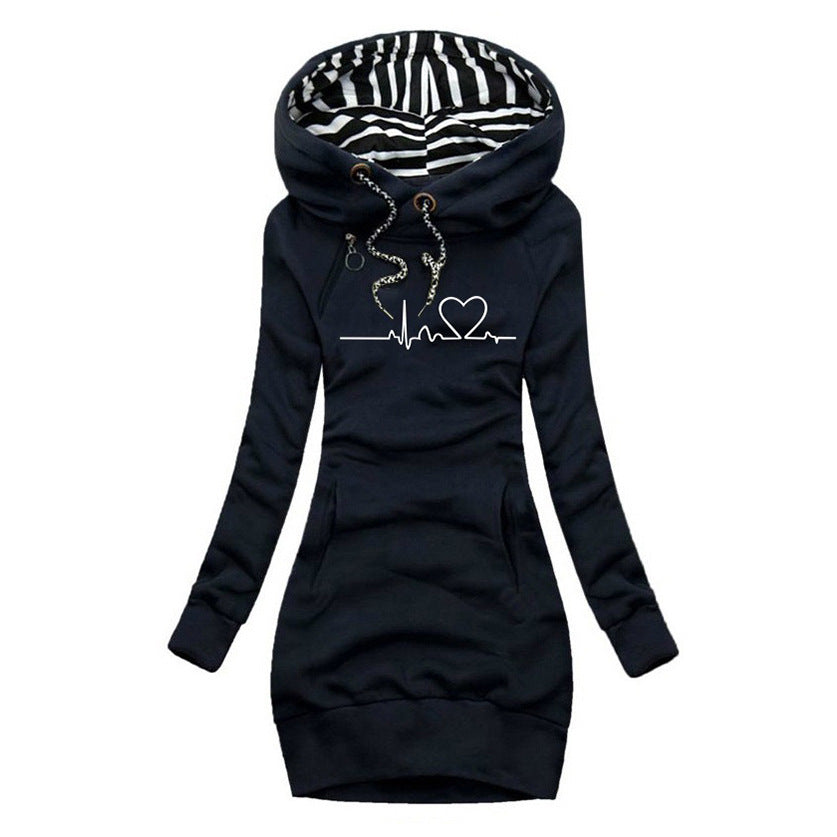CECILE | Dress Sweater With Heartbeat Print